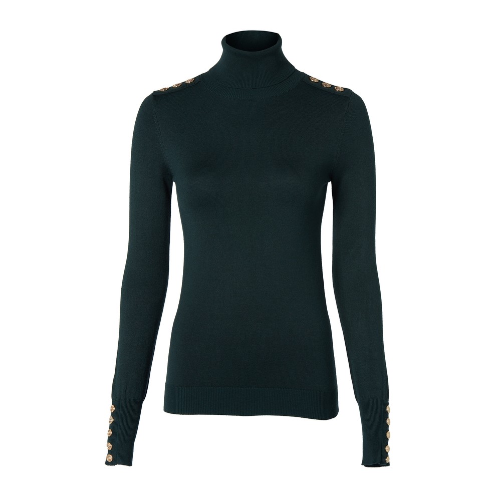 Holland Cooper Buttoned Knit Roll Neck