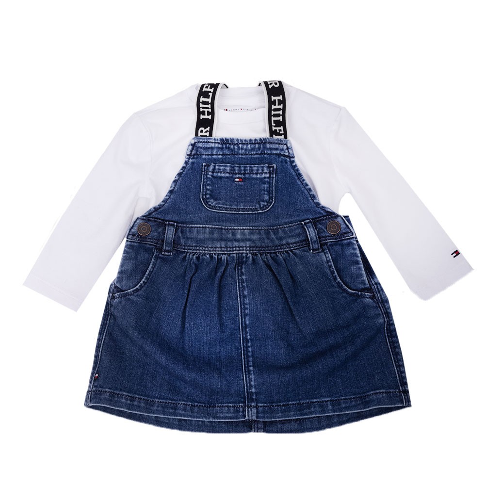 Tommy Hilfiger Kids Dungaree Denim Dress Set