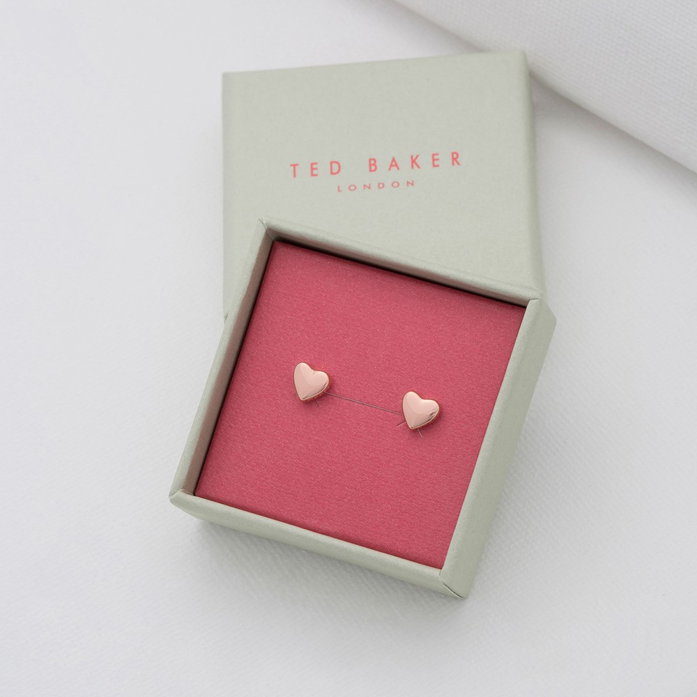 Ted Baker Rose Gold Harly Tiny Heart Stud Earring