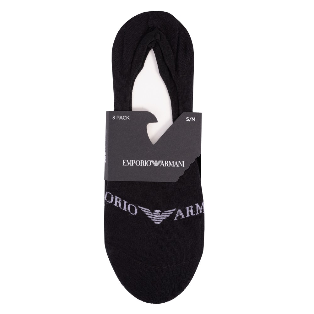 Emporio Armani Logo 3 Pack Invisible Sock