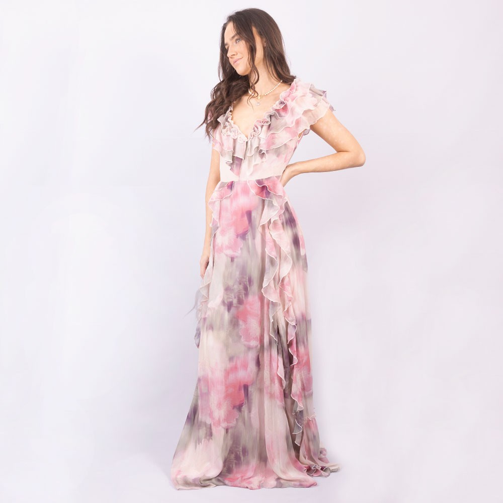 Ted Baker Karenie Frilled Sleeveless Neck Maxi Dress