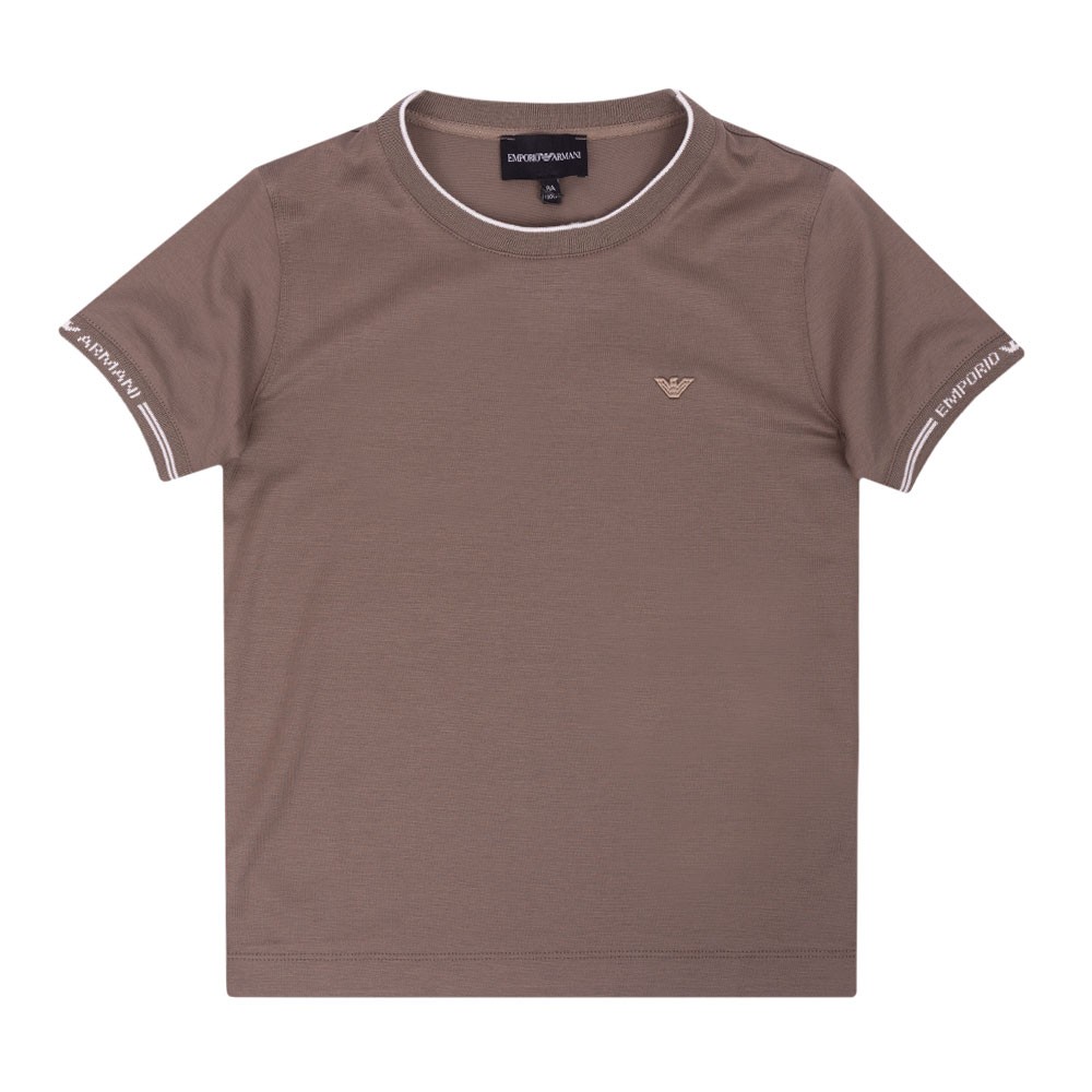 Emporio Armani Small Logo Tipped Neck T Shirt