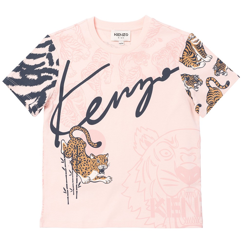 Kenzo Kids Multi Tiger & Stripe T Shirt