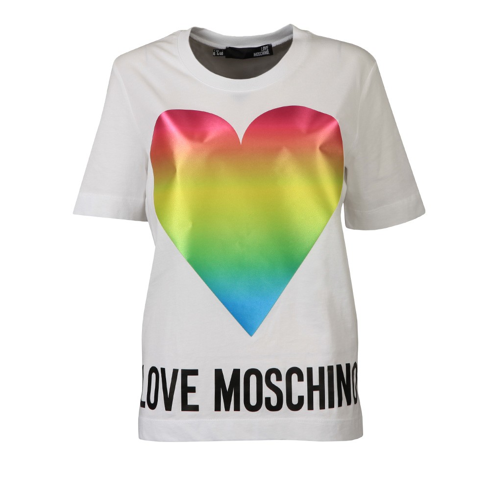 Love Moschino Rainbow Heart T Shirt