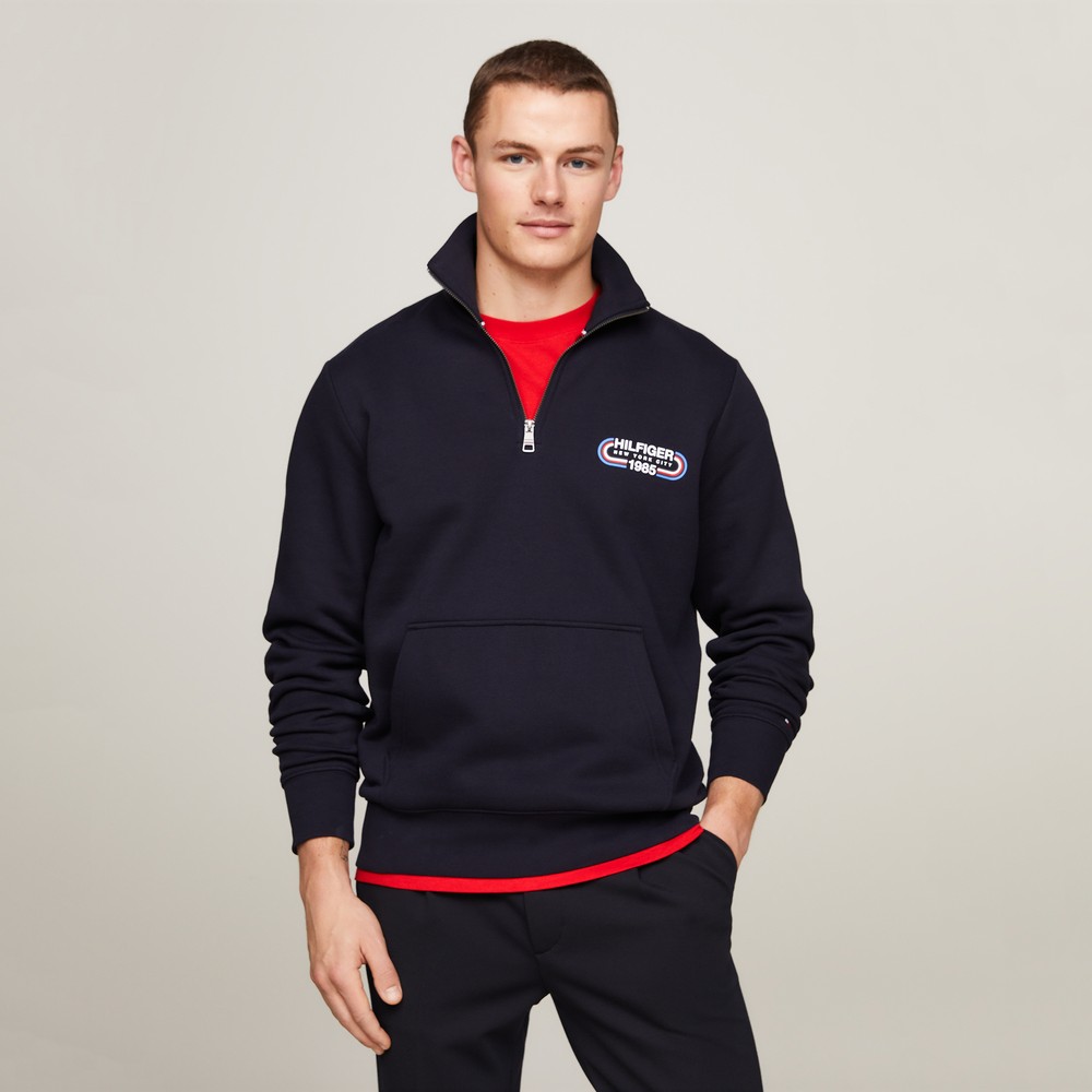 Tommy Hilfiger Track Logo Half-Zip Sweatshirt