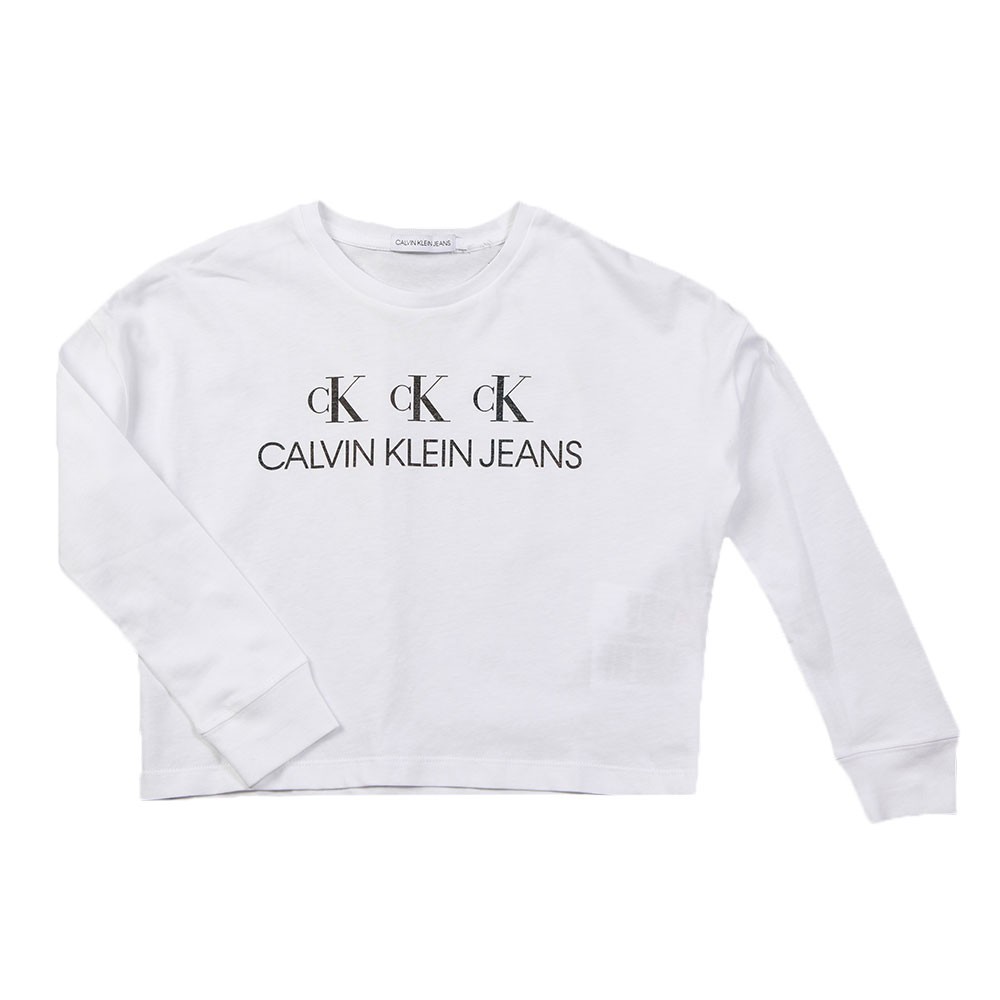 Calvin Klein Jeans Logo Repeat Long Sleeve Boxy T Shirt