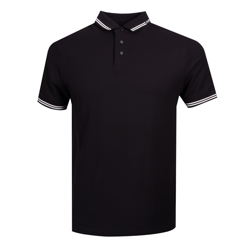 Emporio Armani 6D1F95 Stripe Collar Polo Shirt