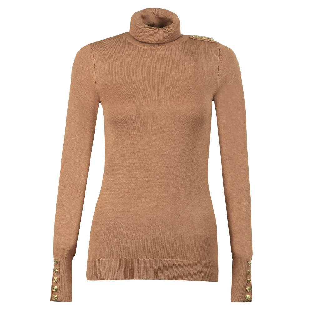 Holland Cooper Buttoned Knit Roll Neck