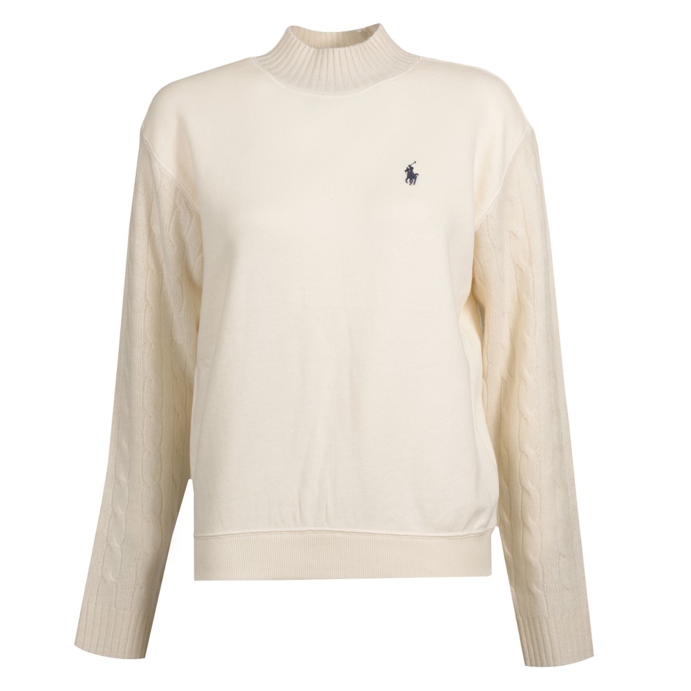 Polo Ralph Lauren Crew Sweat With Cable Kitted Sleeve