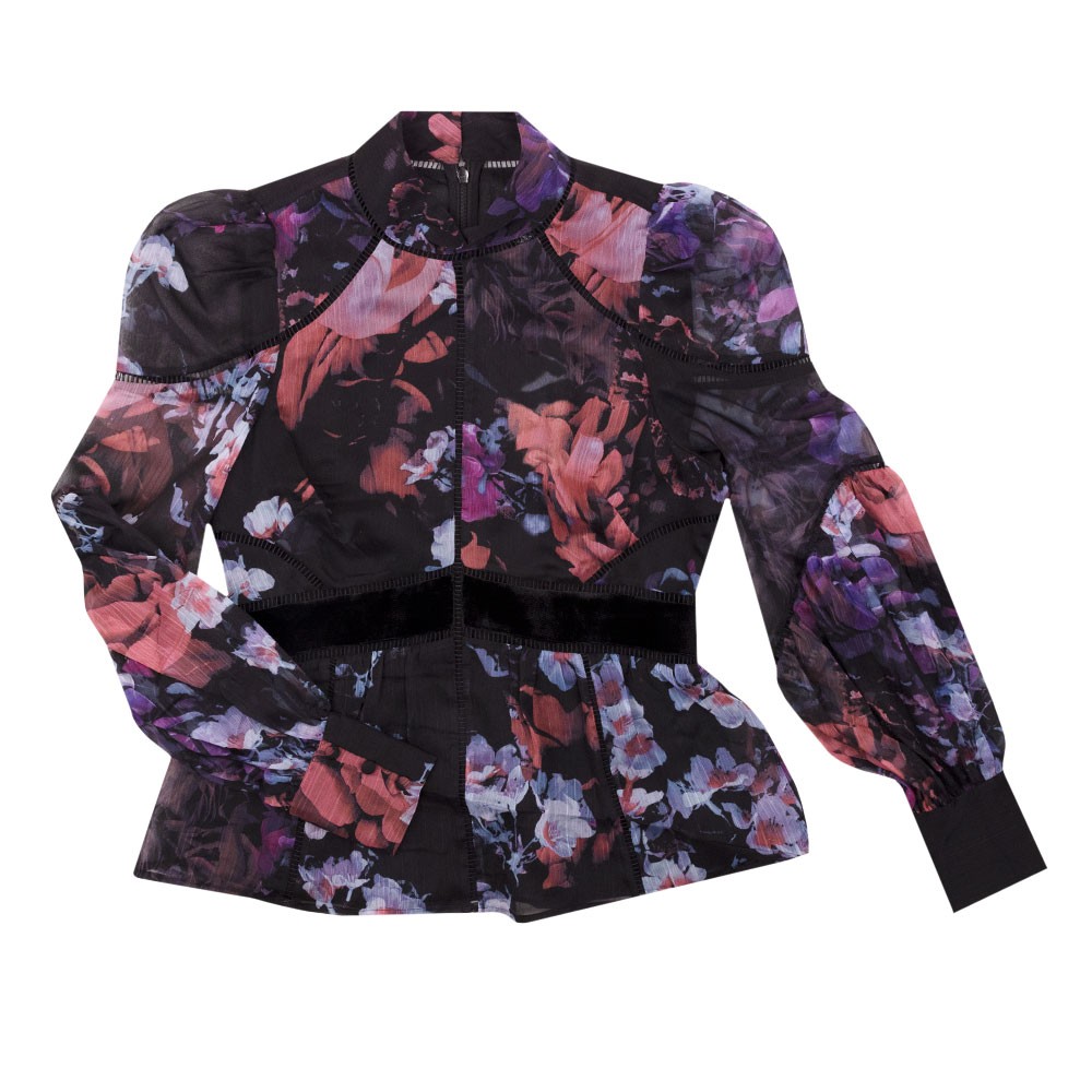 Ted Baker Neeveh Ladder Trim Velvet Top