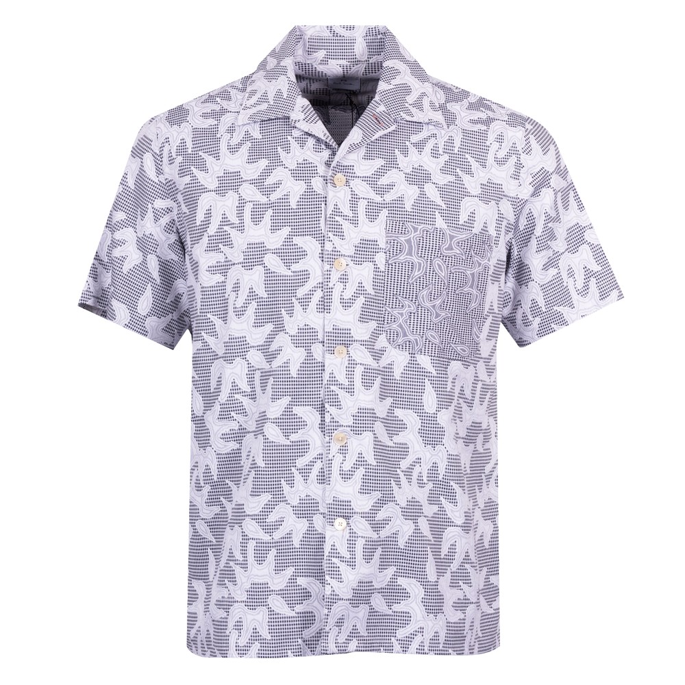 Ps Paul Smith Floral Textured Check SS Shirt