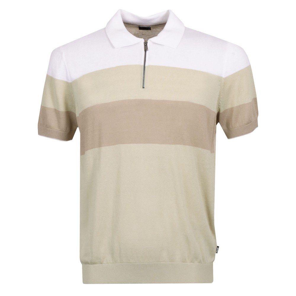 BOSS Formal Trieste Zip Knitted Polo Shirt