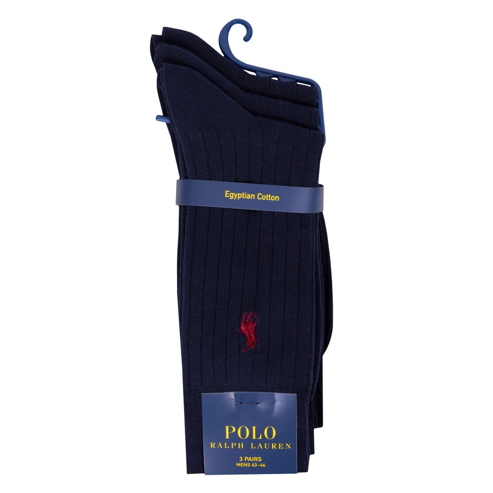 Polo Ralph Lauren Egyptian Cotton 3-Pack Ribbed Socks