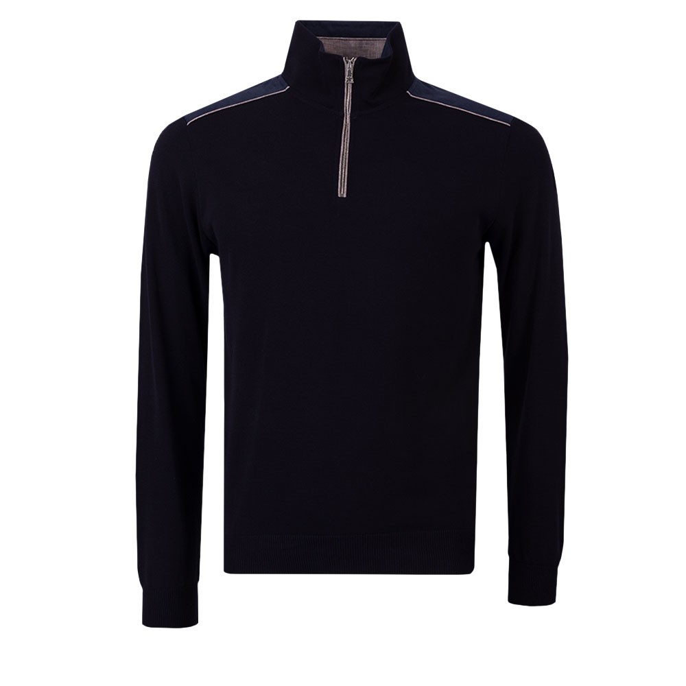 Paul & Shark Shoulder Detail Cotton Half Zip Jumper