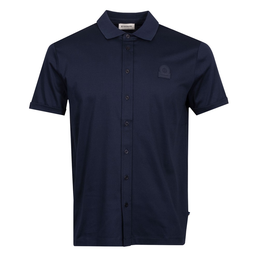 Sandbanks Full Button Interlock Polo Shirt