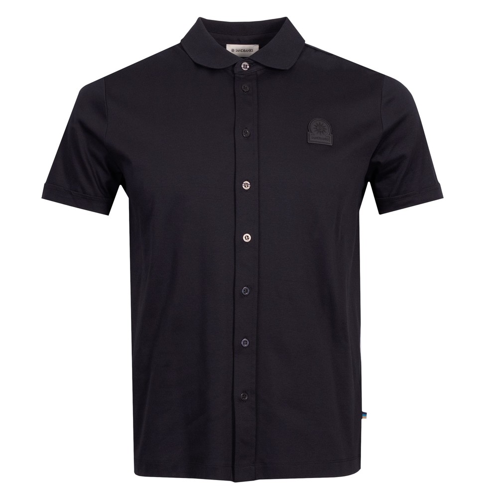 Sandbanks Full Button Interlock Polo Shirt