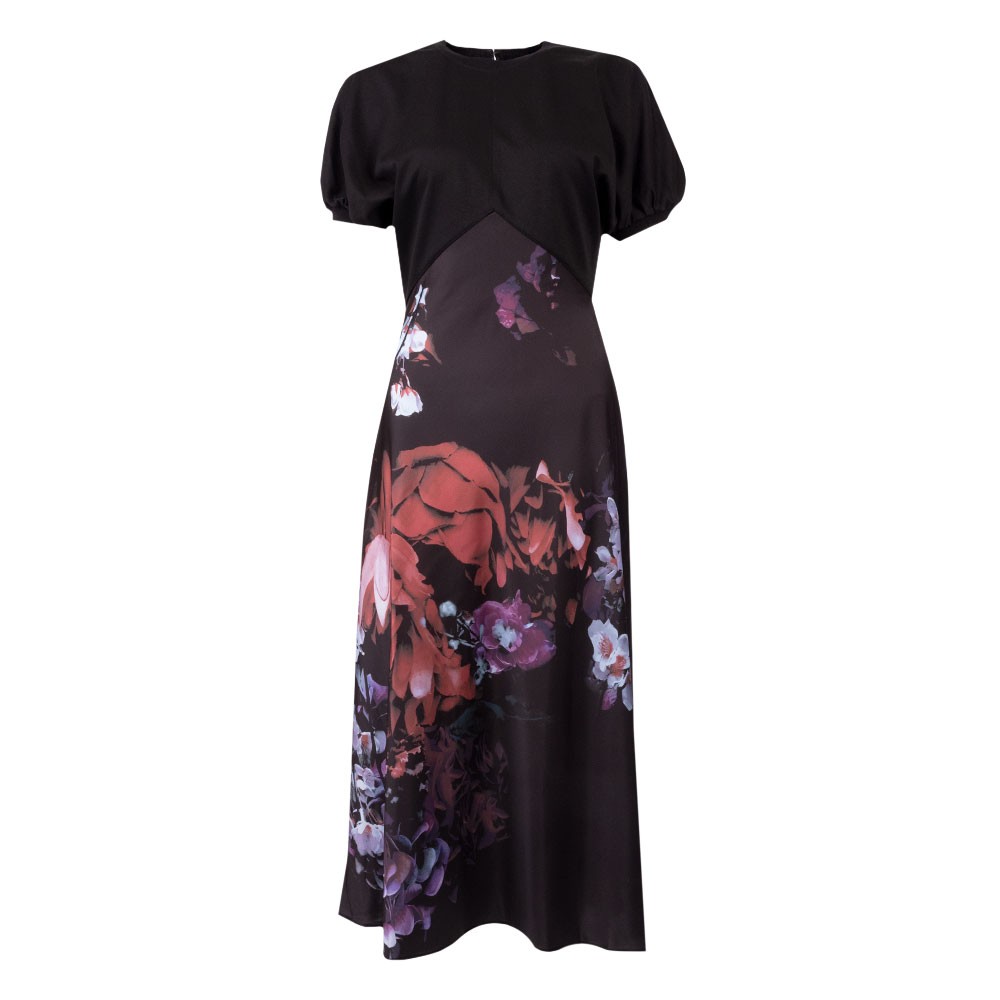 Ted Baker Drewee Ponte Bodice Dress With Satin Skirt