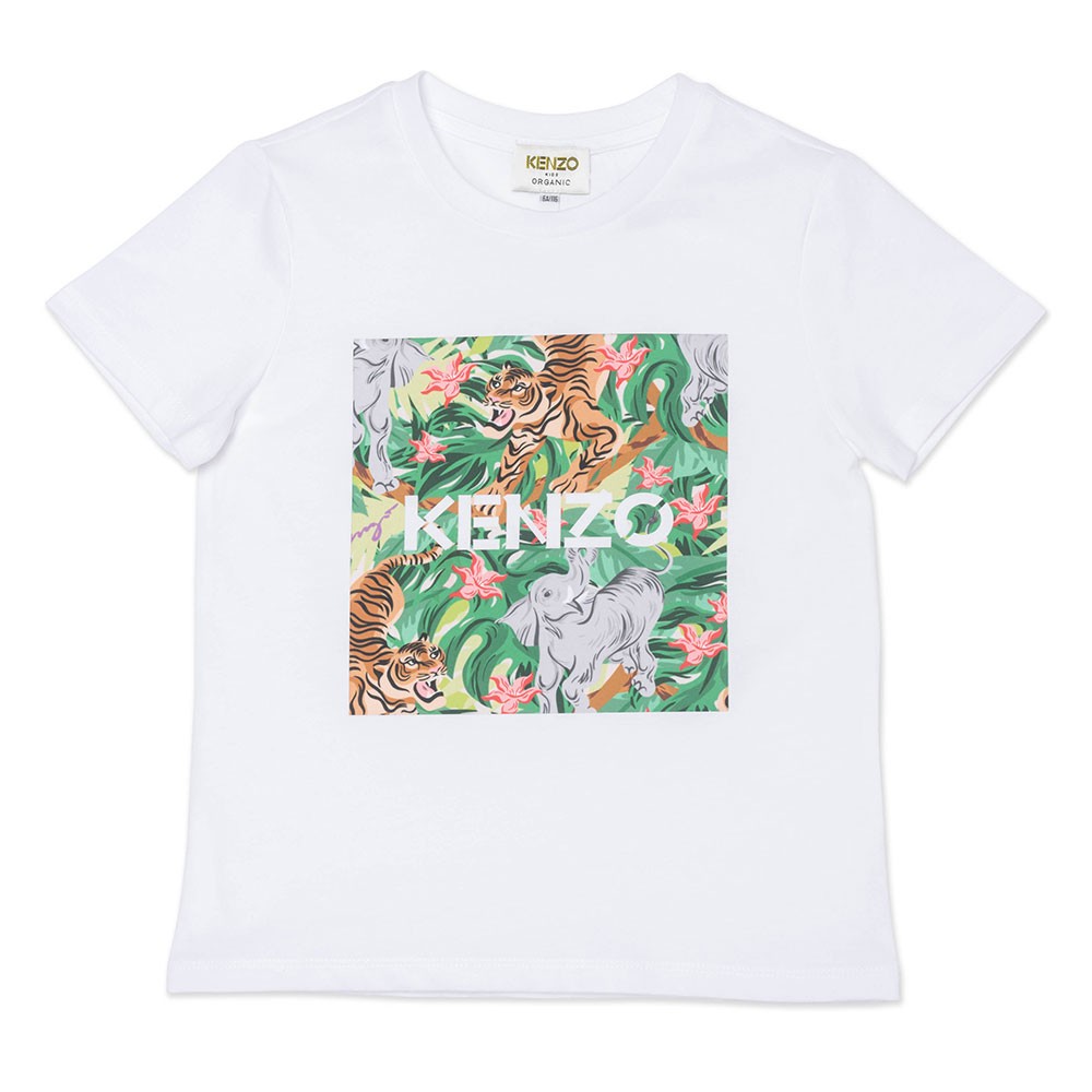 Kenzo Kids K15087 Tiger & Elephant T Shirt