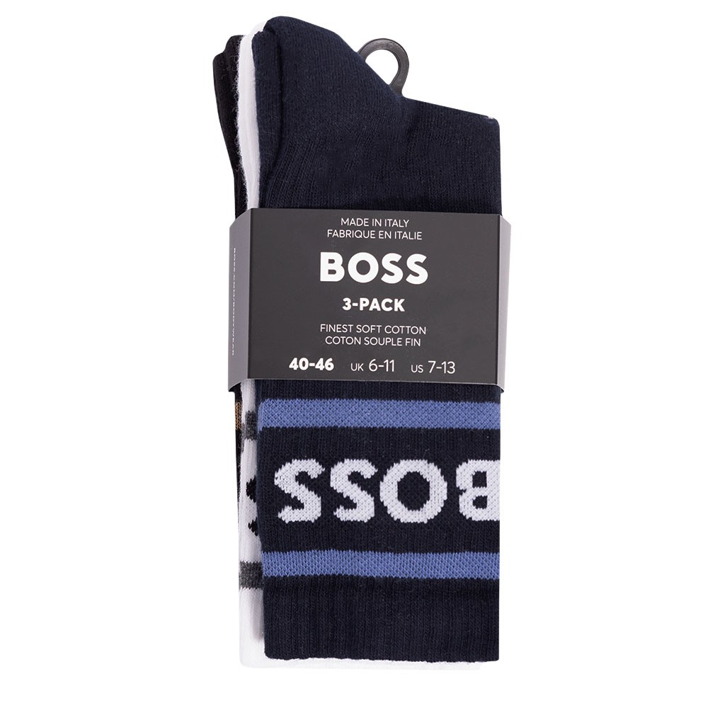 BOSS 3 Pack Rib Stripe Socks