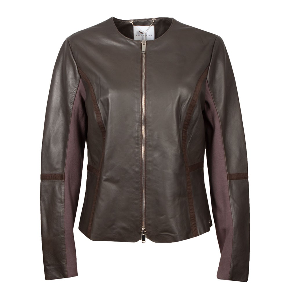 Rino & Pelle Torri Leather Jacket With Jersey Panel