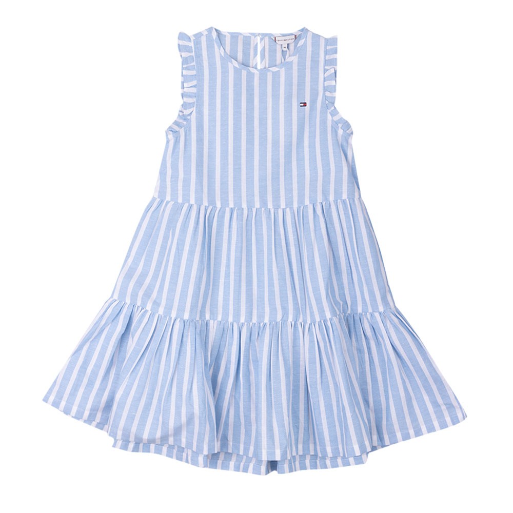 Tommy Hilfiger Kids Striped Hemp Ruffle Dress