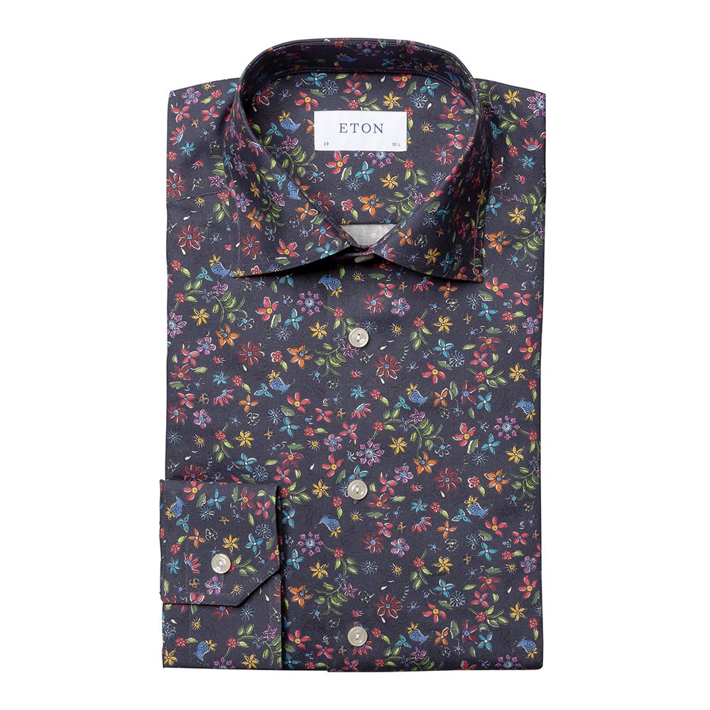 Eton Valley Of Flowers All Over Shirt