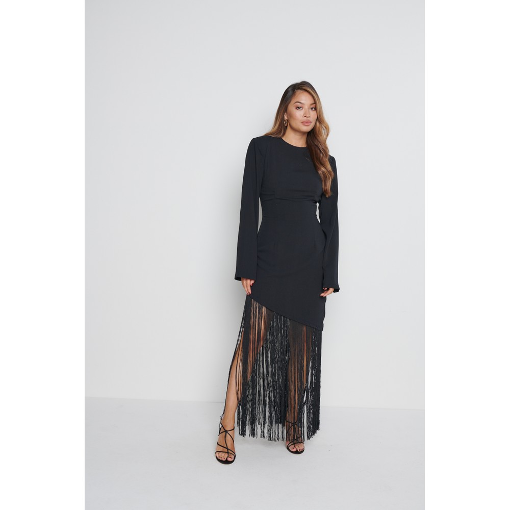 Pretty Lavish Francoise Fringed Maxi Dress