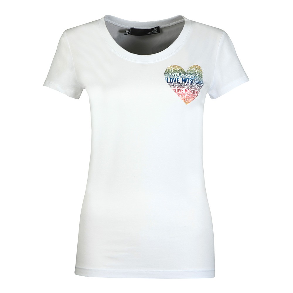 Love Moschino Rainbow Heart T Shirt