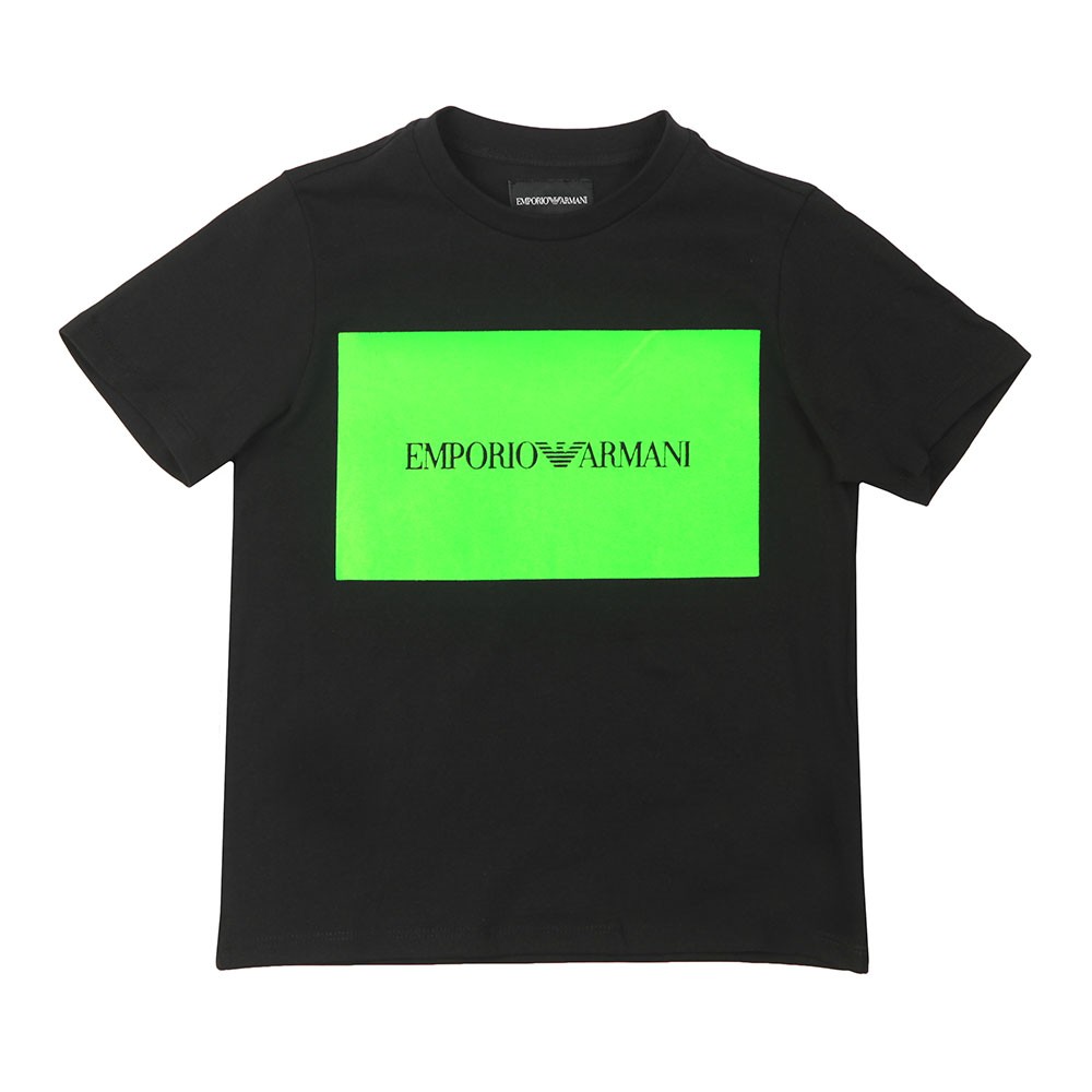 Emporio Armani Boys Large Flock Logo T Shirt