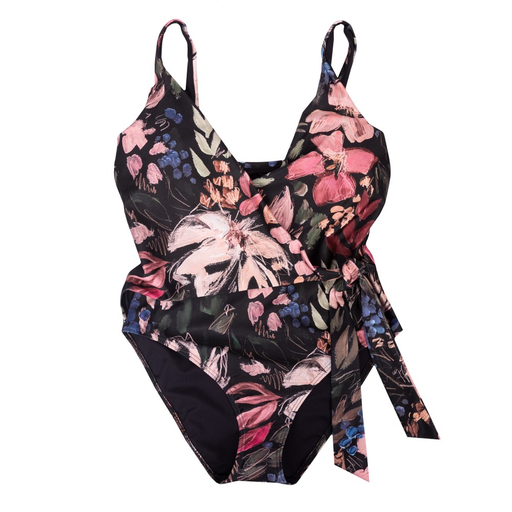Ted Baker Wrap Swimsuit With Scallop Trim