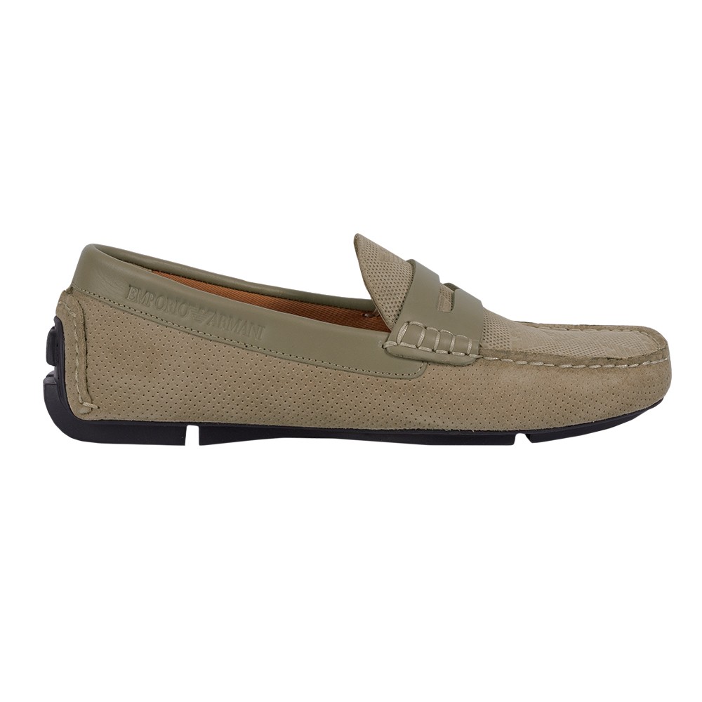 Emporio Armani Micro-Perforated Suede Driving Loafer