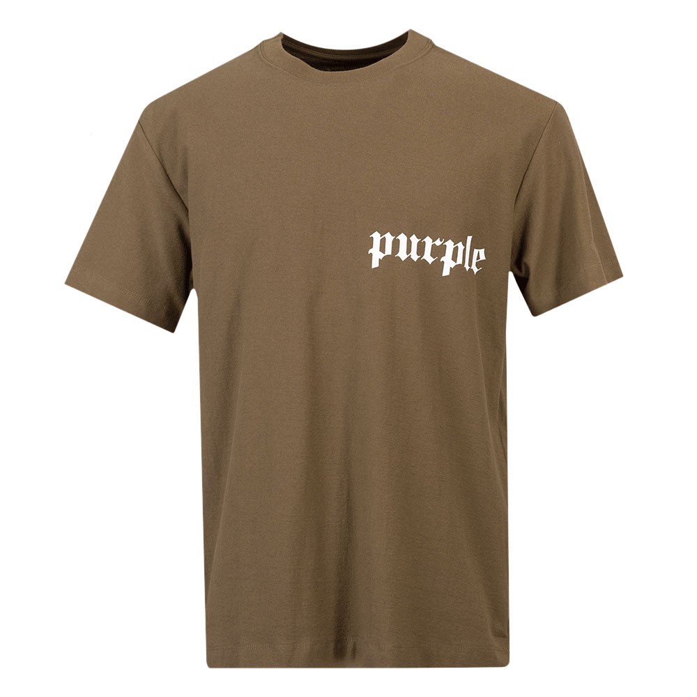 Purple Brand Textured Jersey Gothic Wordmark T Shirt