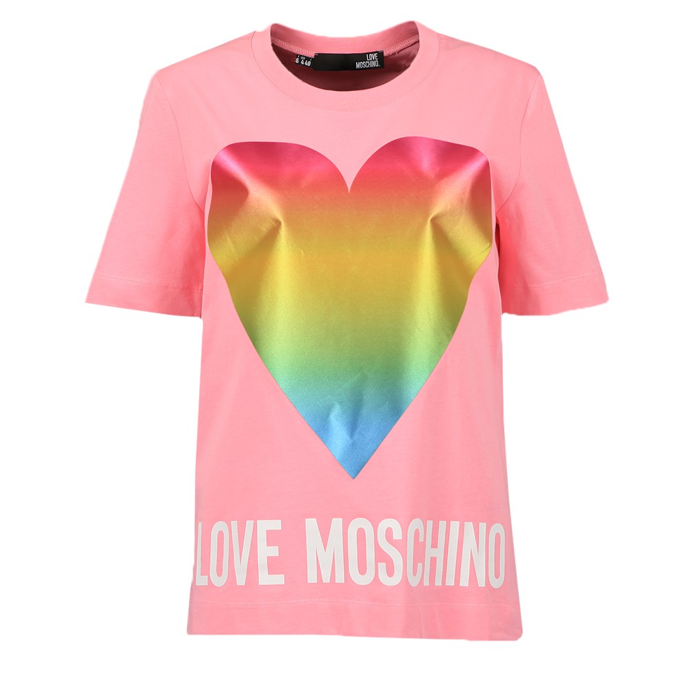 Love Moschino Rainbow Heart T Shirt