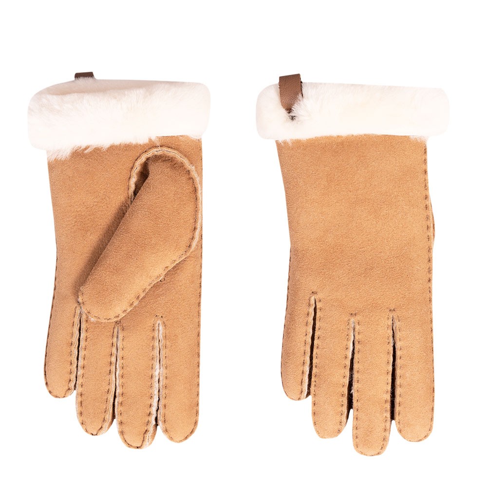 Ugg Shorty Glove With Leather Trim