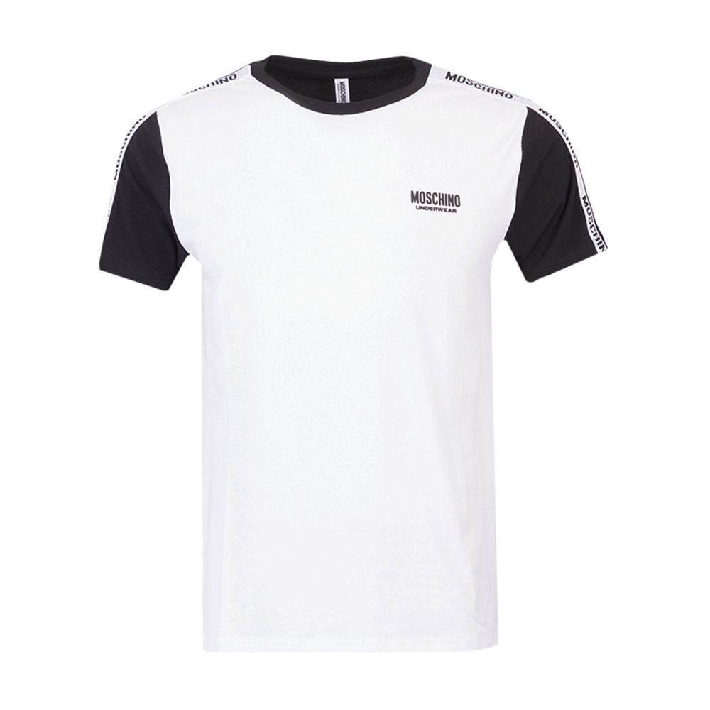 Moschino BW Tape Shoulder T Shirt