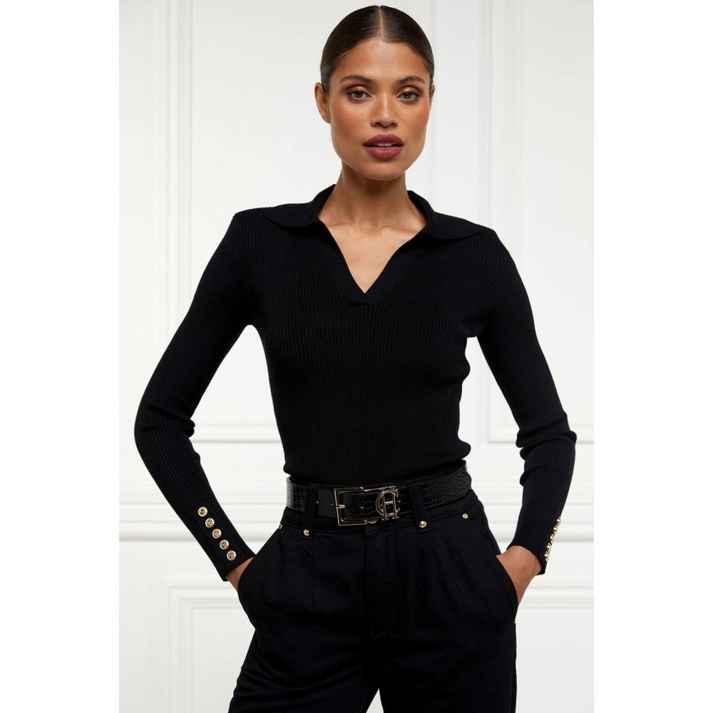 Holland Cooper V-Neck Rib Top