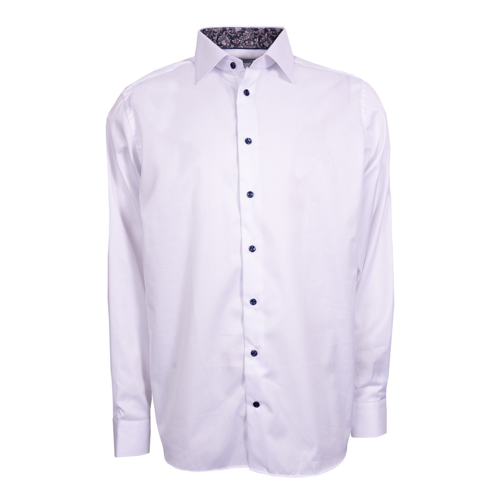 Eton Contemporary Fit Flower Trim Shirt