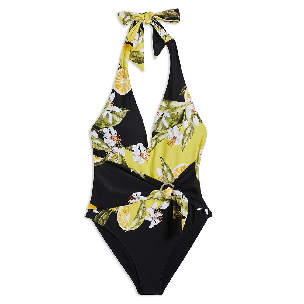Ted Baker Tabeth Tie Front Plunge Swimming Costume