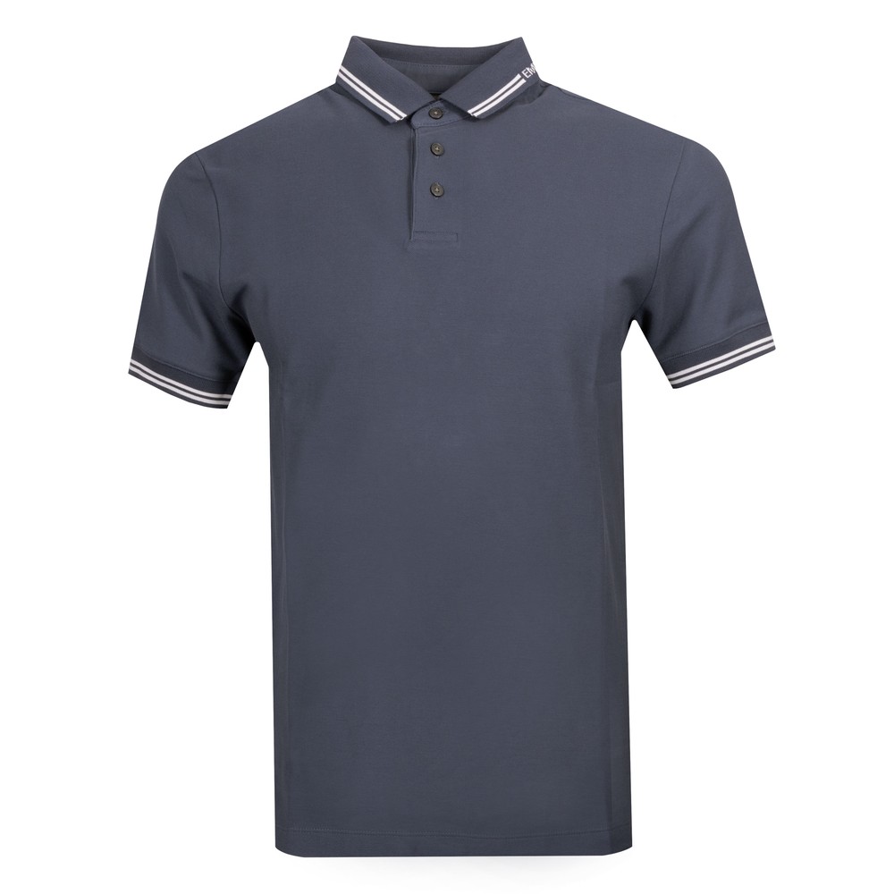 Emporio Armani 6D1F95 Stripe Collar Polo Shirt