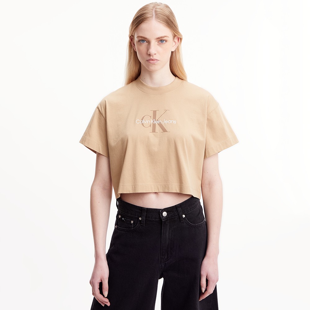 Calvin Klein Jeans Archival Monologo Cropped T Shirt