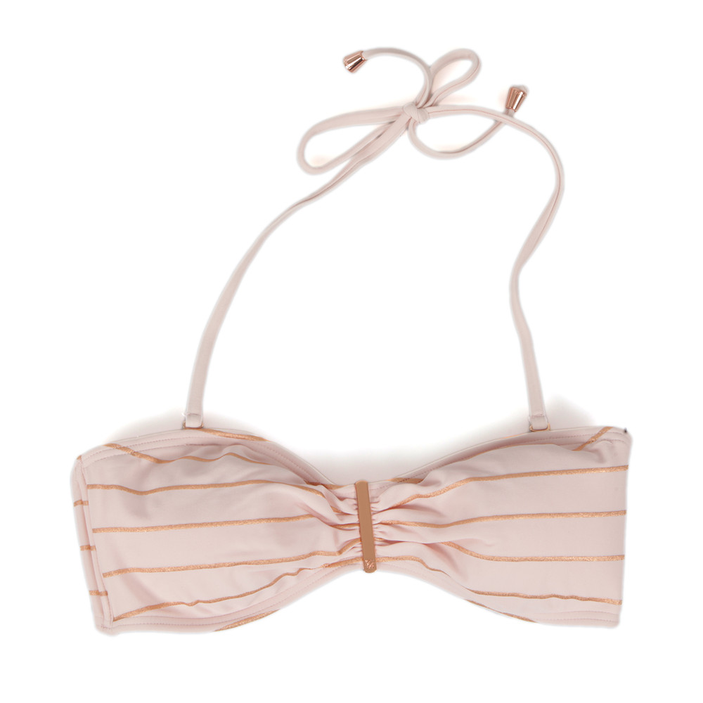 Ted Baker Sataraa Foil Stripe Bandeau Bikini Top