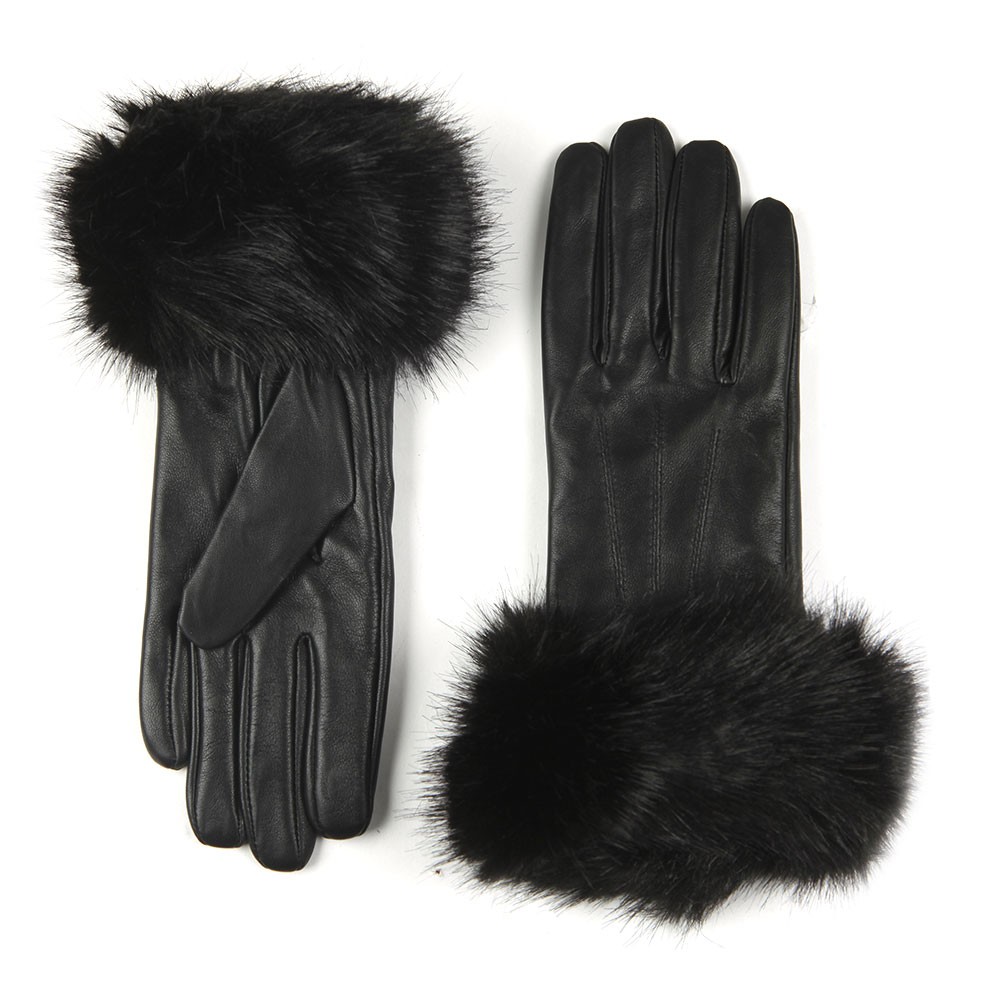 Barbour Lifestyle Fur Trimmed Leather Gloves