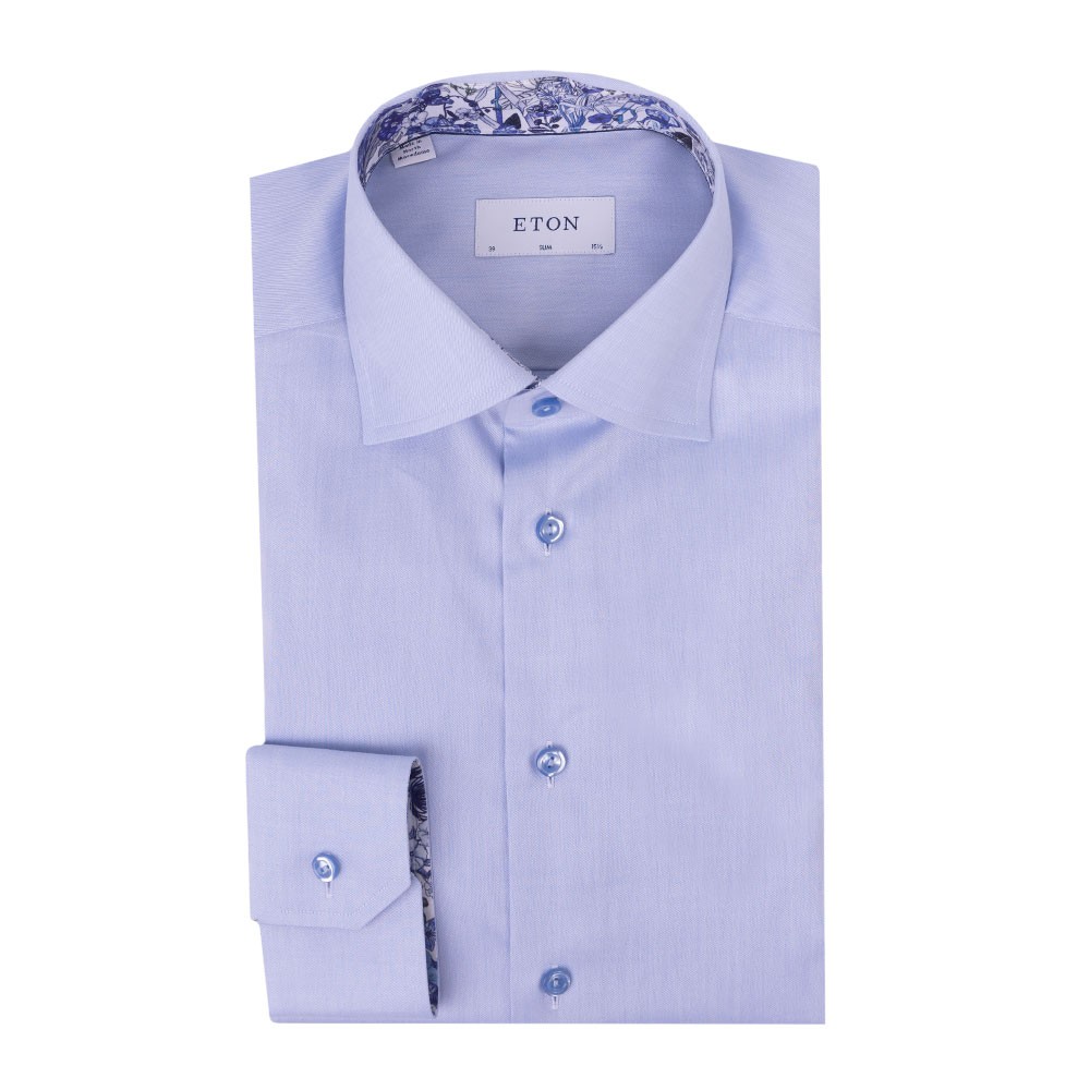 Eton Blue Floral Print Shirt